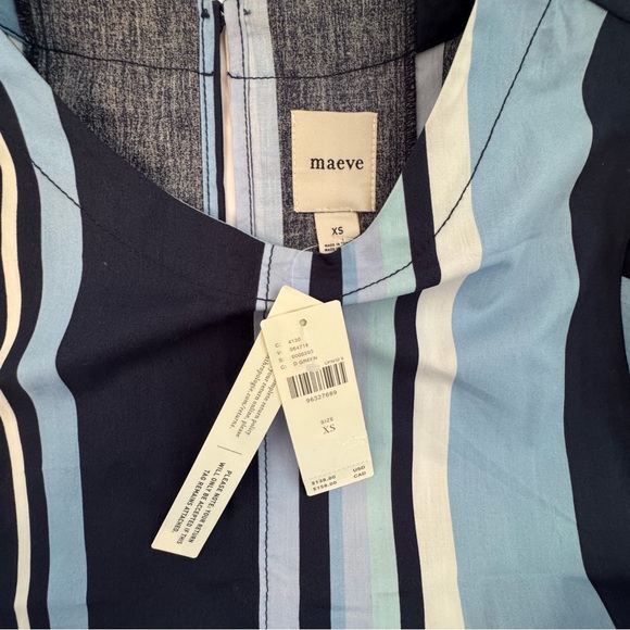 Anthropologie ‘The Emmy’ Short-Sleeve Swing Mini Dress by Maeve - Blue XS - Picture 6 of 10